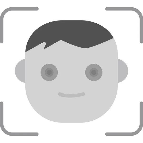 Happy Face Простая Иконка Доступ Идентификация — стоковый вектор