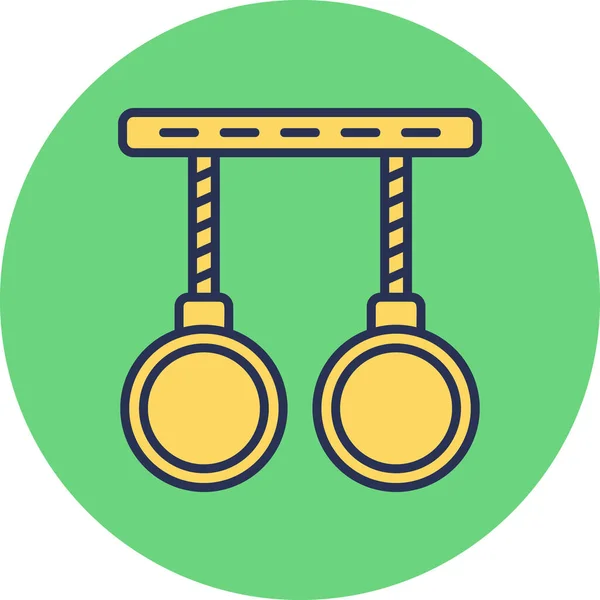 Pierścienie Gimnastyczne Współczesna Ikona Wektor Ilustracja — Wektor stockowy