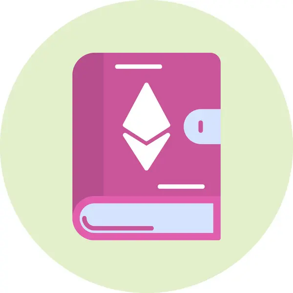 Ethereum Book Icon Modern Design Illustration — Stock Vector