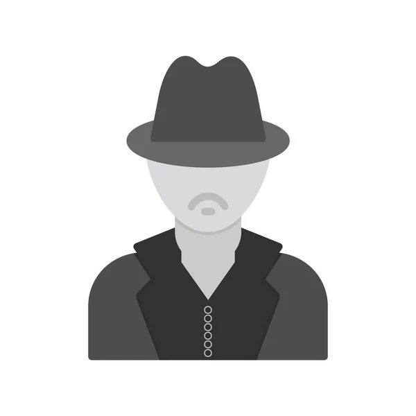 Homme Avec Icône Chapeau Style Design Plat Eps — Image vectorielle