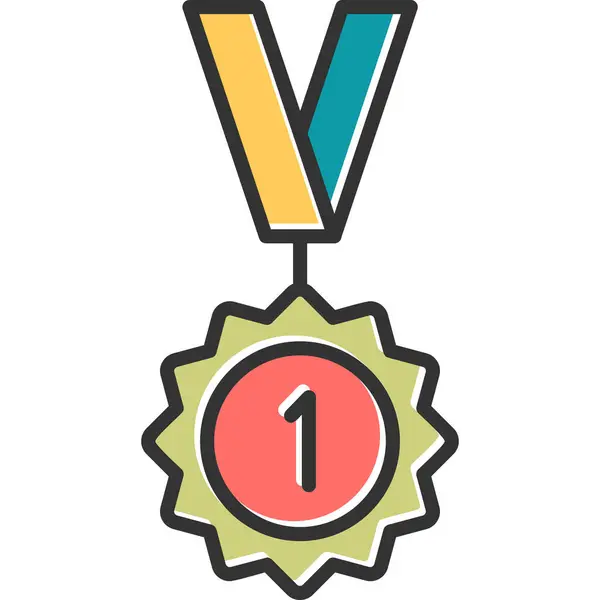 Médaille Récompense Icône Web Illustration Simple — Image vectorielle