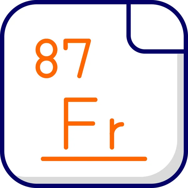 Francium Chemical Element Web Simple Illustration — стоковий вектор