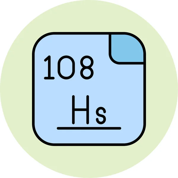 Hassium Unsur Kimia Web Ilustrasi Sederhana - Stok Vektor