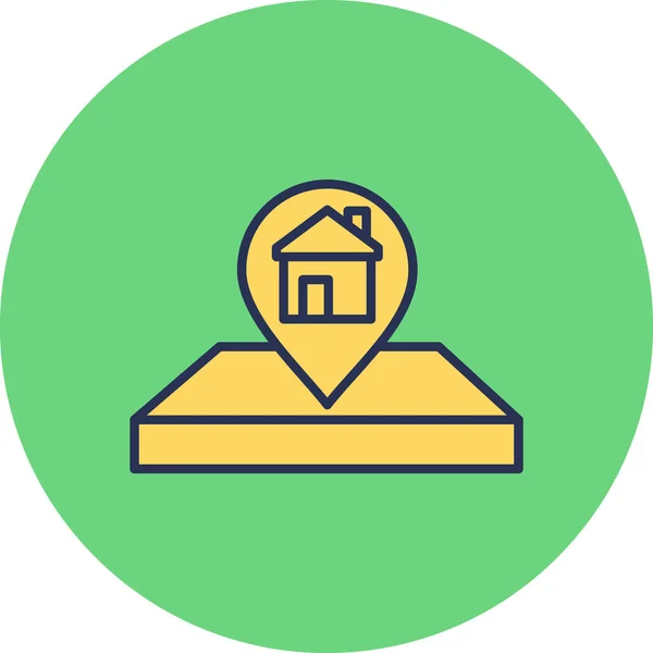 House Location Navigation Pin Web Icon Simple Illustration — Vetor de Stock