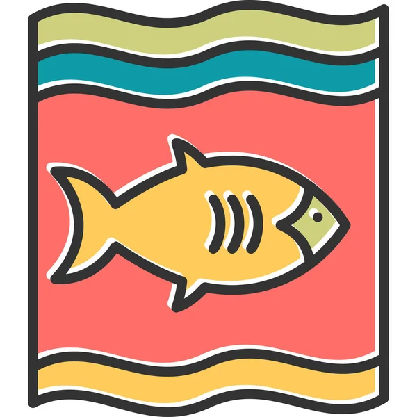 Pescado Icono Web Ilustración Simple — Vector de stock