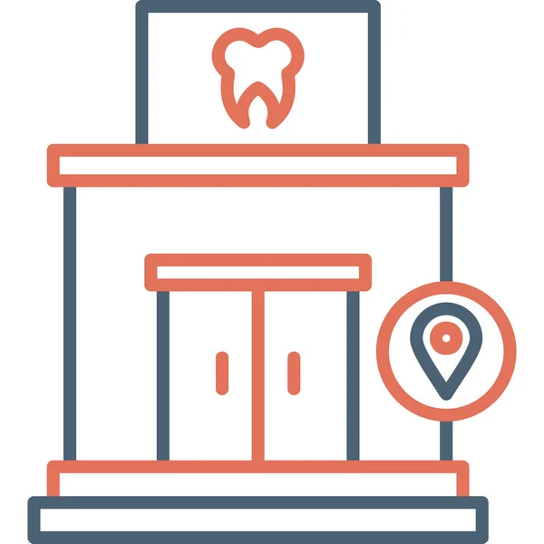 Clinic Location Pin Web Icon Simple Illustration — Stockvektor