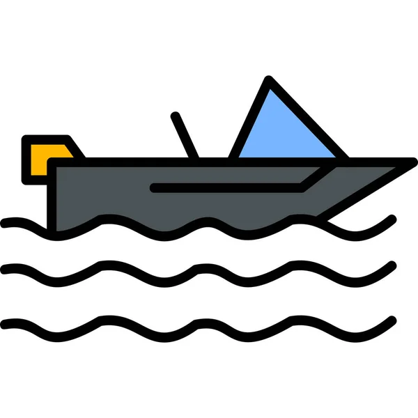 Icône Bateau Moteur Illustration Design Moderne — Image vectorielle