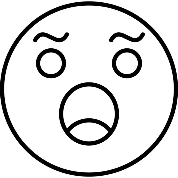 Ilustración Vectorial Emoji Shocked Icono — Vector de stock