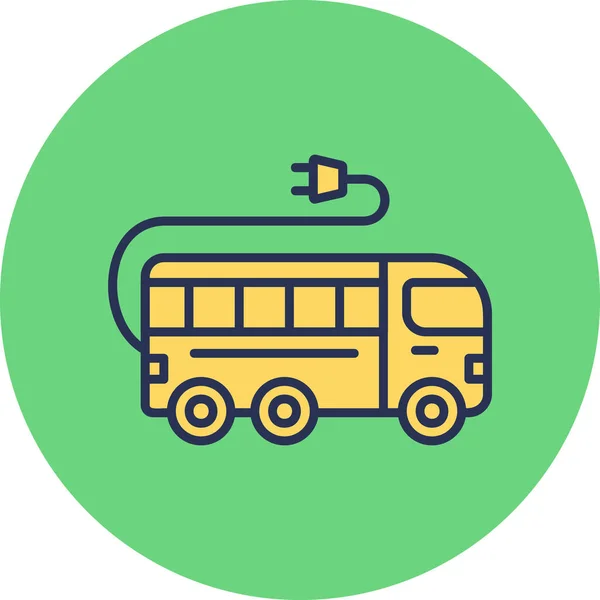 Elektryczny Autobus Nowoczesny Ikona Wektor Ilustracja — Wektor stockowy