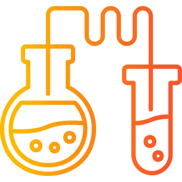 Ikona Vektoru Chemického Experimentu Styl Plochý Symbol Žlutá Barva Zaoblené — Stockový vektor