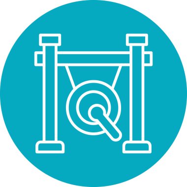 Gong modern simgesi, vektör illüstrasyonu