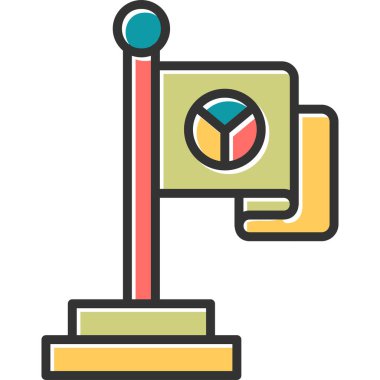 Bayrak. Web simgesi vektör illüstrasyonu