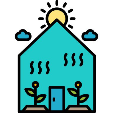 Bir ev simgesinin soyut vektör illüstrasyonu