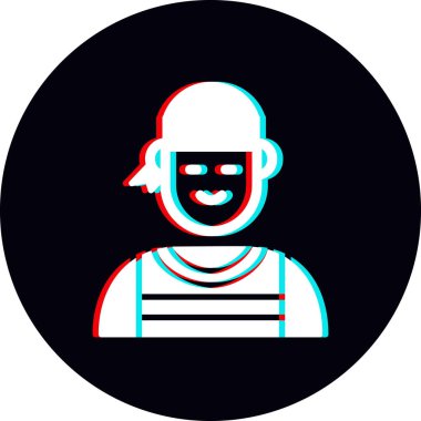 Kask takan bir adamın vektör çizimi