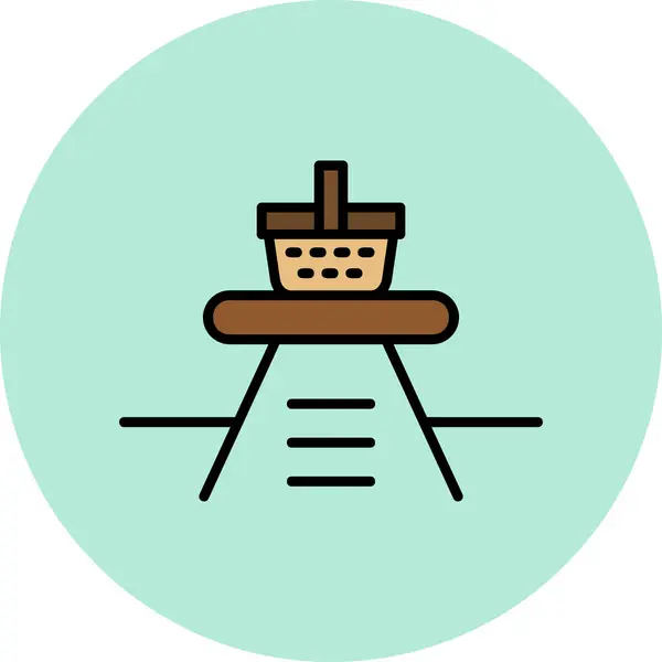 Piknik Kosár Web Ikon Egyszerű Illusztráció — Stock Vector