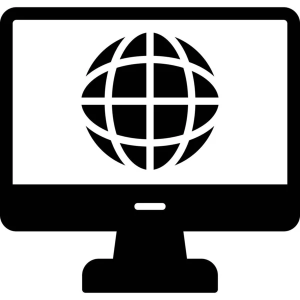 Ilustração Vetor Ícone Moderno Online Global — Vetor de Stock
