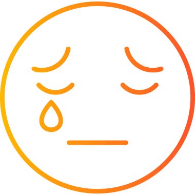Ağlayan yüz simgesi ikon vektör illüstrasyonu