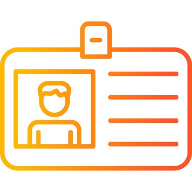 Kimlik kartı simgesi, vektör illüstrasyonu basit tasarım