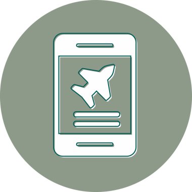 Uçak bileti ayırtma simgesi, modern tasarım illüstrasyonu