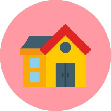 Arkaplanda emlak evi simgesi.