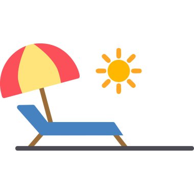 Plaj sandalyesi ikonu. vektör illüstrasyonu 