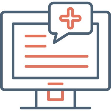 Bilgisayar ekranında Tıbbi Bildirim Grafiksel illüstrasyonu 