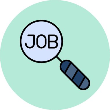 büyütme optik simgesi, iş arama konsepti, vektör illüstrasyonu