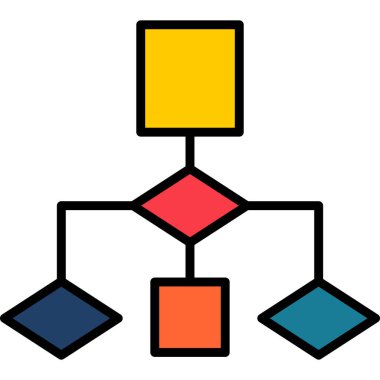 Akış çizelgesi simgesi, modern tasarım illüstrasyonu 