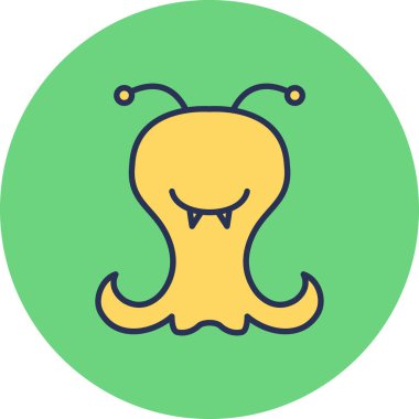 cartoon art illustration of ufo alien creature