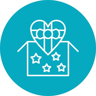 Bir hediye simgesinin vektör illüstrasyonu