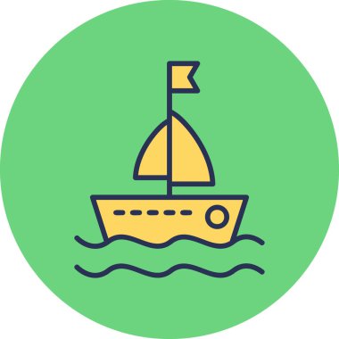 Tekne simgesi, modern tasarım illüstrasyonu