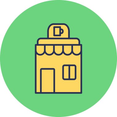 Modern Kafe simgesinin vektör illüstrasyonu