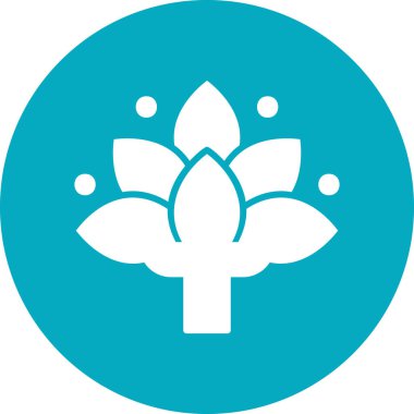 Nilüfer çiçeği yetiştiriyor. Web simgesi basit illüstrasyon