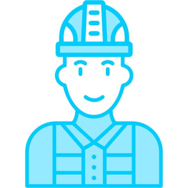 İşçi. Web simgesi basit illüstrasyon