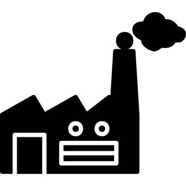 Fabrika modern simgesi, vektör illüstrasyonu