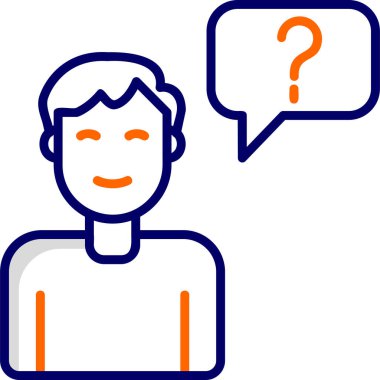 Soru işareti simgesi olan adam 