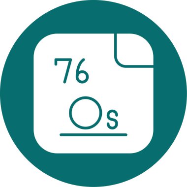 76 Osmium Kimyasal element, Mendeleev Periyodik Tablo simgesi 