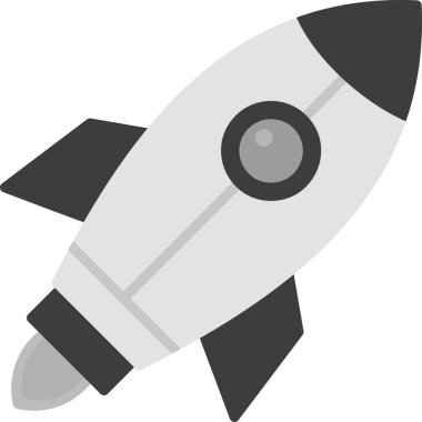 Roket. Web simgesi basit illüstrasyon