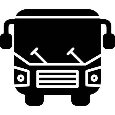 Otobüs simgesi, modern tasarım illüstrasyonu