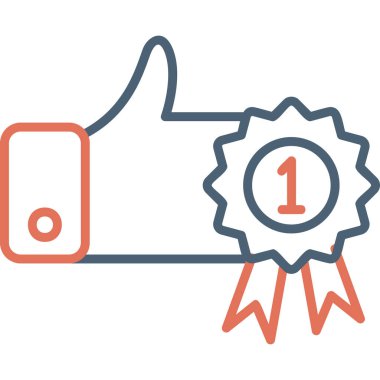 Birinci Ödül simgesi, vektör illüstrasyonu