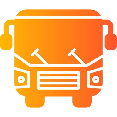 Otobüs simgesi, modern tasarım illüstrasyonu