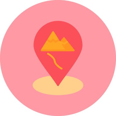 mountains route, Location pin. web icon simple illustration