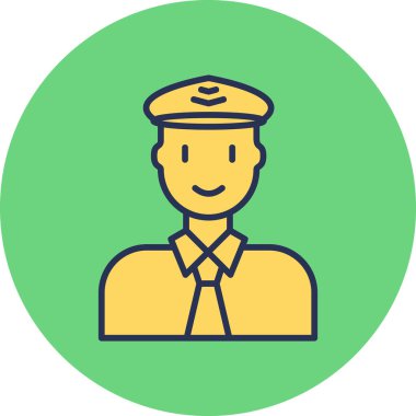 Pilot adam avatar illüstrasyonu, havacılık mesleği 