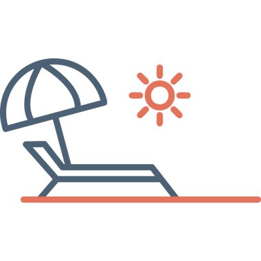 Plaj sandalyesi ikonu. vektör illüstrasyonu 