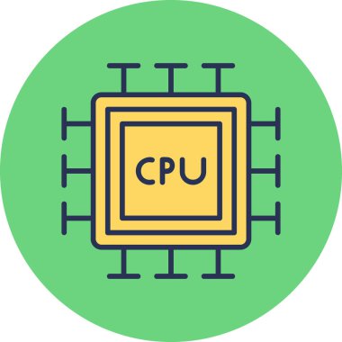CPU icon, vector illustration simple design