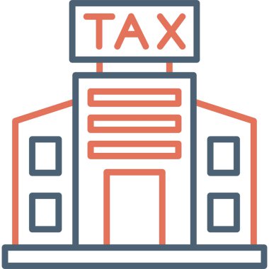 Vergi Dairesi Bina ikon vektör illüstrasyonu