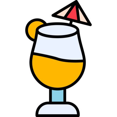 Kokteyl cam ikon vektör tasarımı 