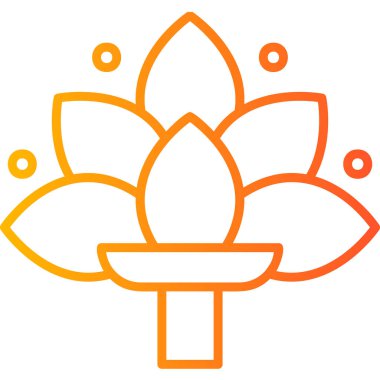 Nilüfer çiçeği yetiştiriyor. Web simgesi basit illüstrasyon