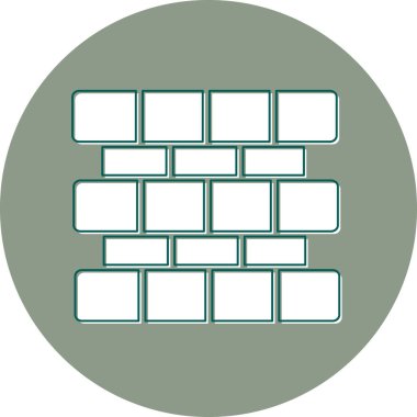 Tuğla duvar inşa simgesinin basit bir gösterimi