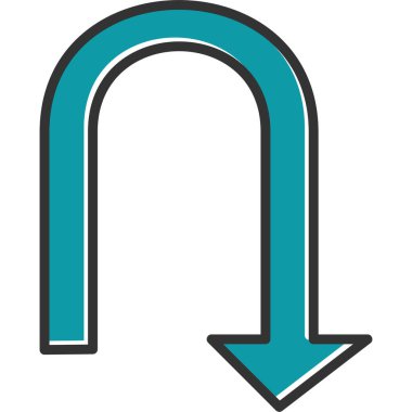 U Dönüş simgesi vektör illüstrasyonu